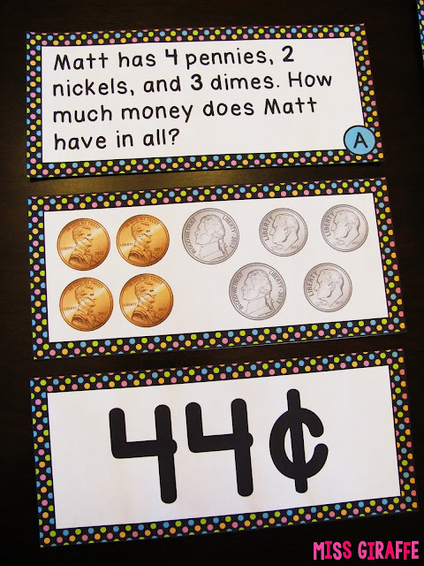 Money word problems math centers and activities