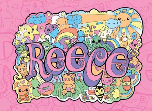 18 Gambar Doodle Art Nama Berwarna Karya Peter Jarvis 