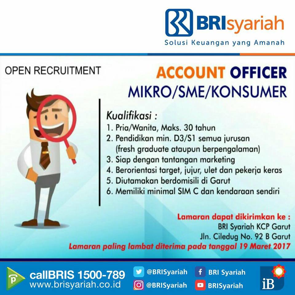 PT Bank BRISyariah - D3, S1 Fresh Graduate AO Micro SME ...