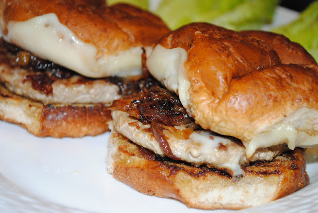 Burger with Caramelized onions