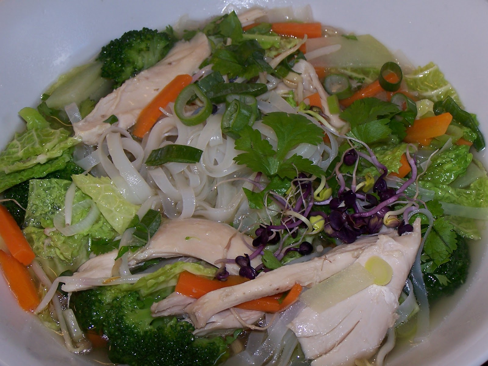 Hühnersuppe mit Reisnudeln