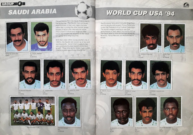 WORLD CUP USA '94 STICKER ALBUM COLLECTION GROUP F SAUDI ARABIA