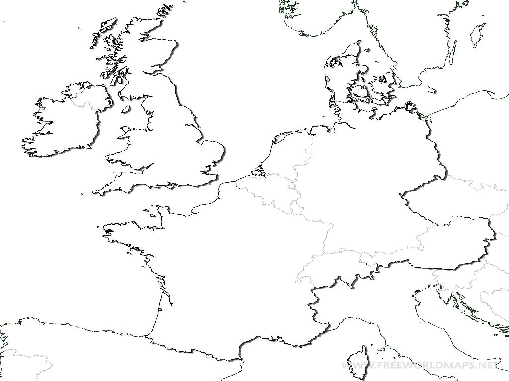 Blank Physical Map Of Western Europe blank-physical-map-of-western-europe