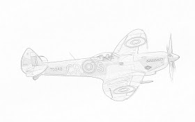 coloring page World War II fighter worldwartwo.filminspector.com