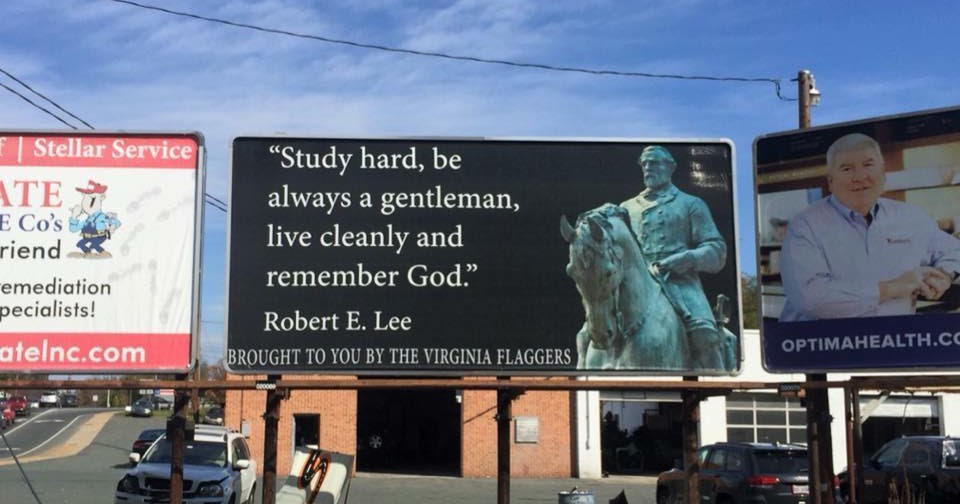 The Virginia Flaggers New Billboard in Charlottesville, Va Honors