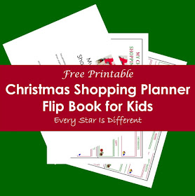 Free Christmas shopping planner flip book for kids.