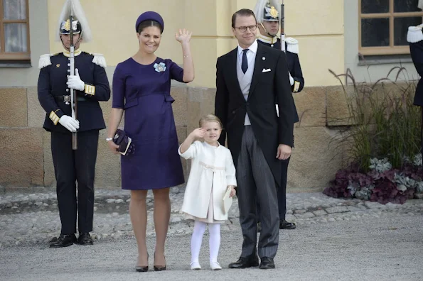 Princess Victoria attended the Christening of her beautiful baby nephew Prince Nicolas, wearing a bespoke Seraphine maternity outfit created especially for the occasion.