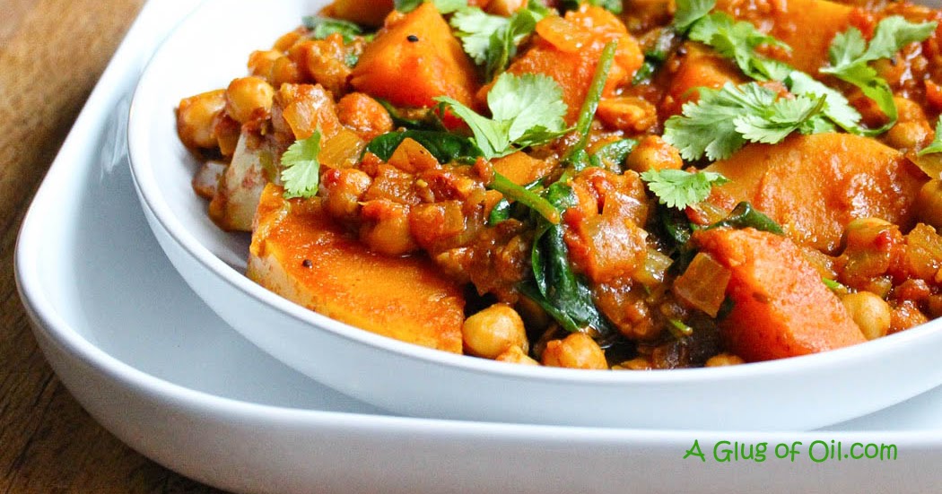 Butternut Squash Chickpea and Spinach Curry A Glug of Oil