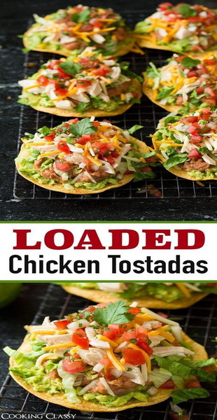 Loaded Chicken Tostadas Recipe Moms Recipes