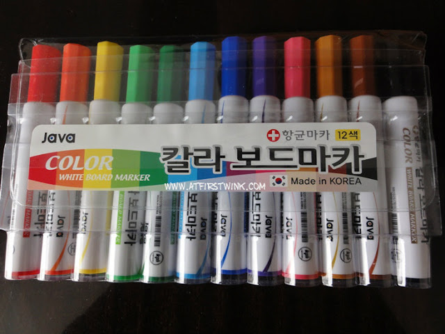 rainbow colored white board markers