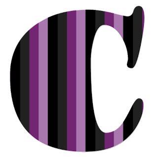 Abecedario con Rayas Horizontales Moradas. Alphabet with Purple Horizontal Stripes.