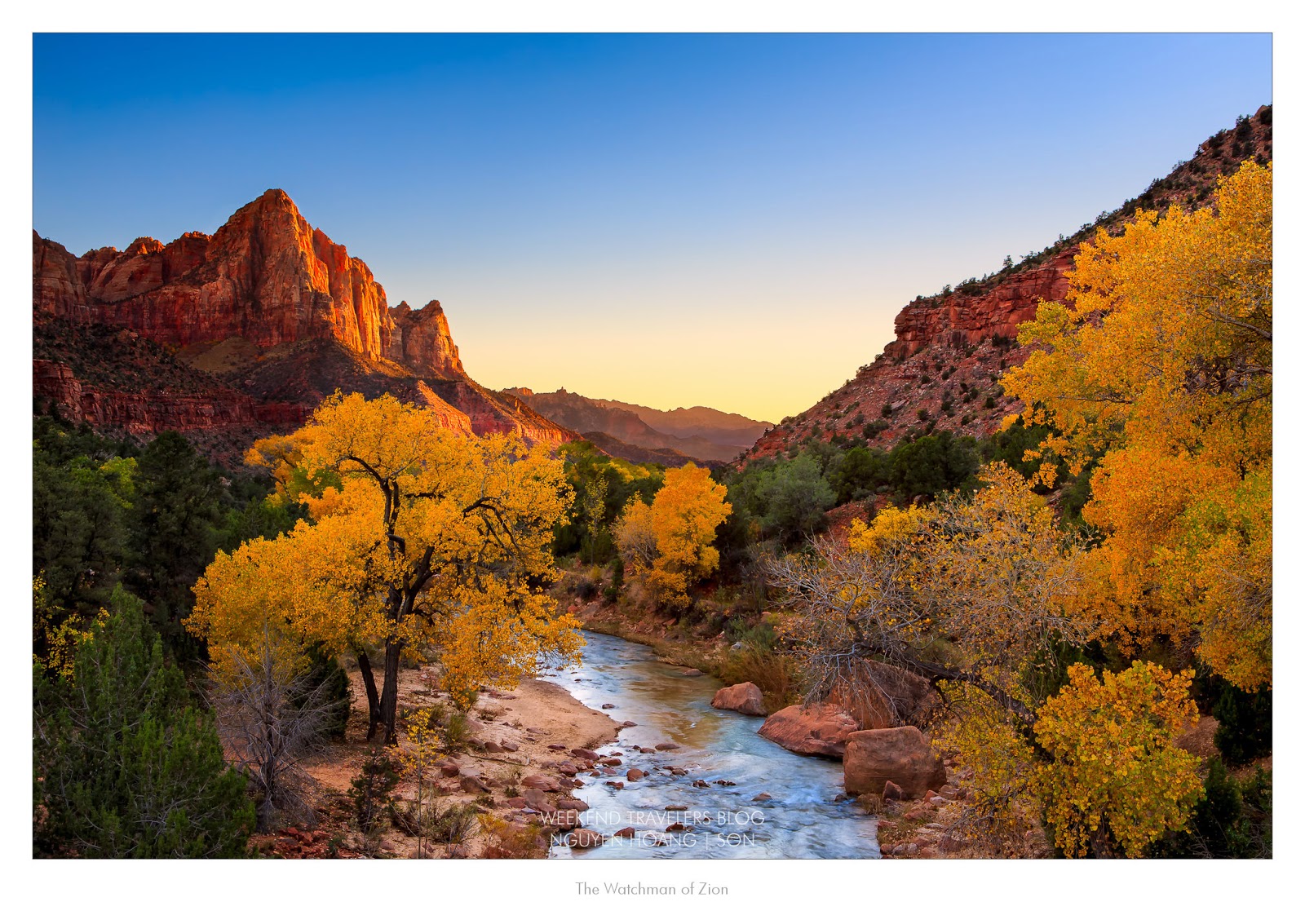 Sunset at the Watchman - Zion National Park - Virgin River