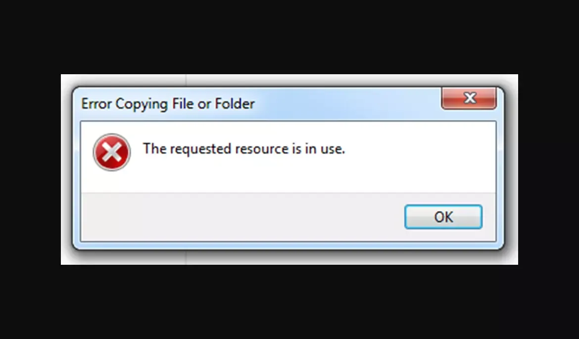 error The requested resource is in use