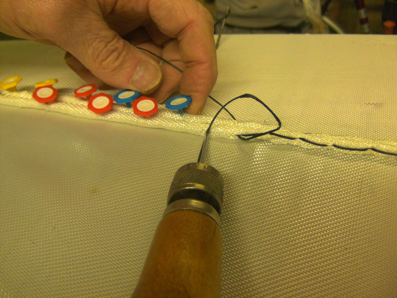 Sewing Rolled Seams on a Skin on Frame Kayak