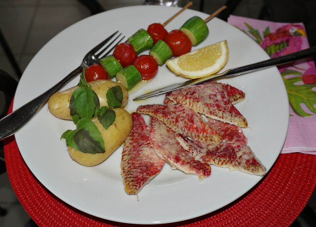 Red mullet fillets with Parmesan crust