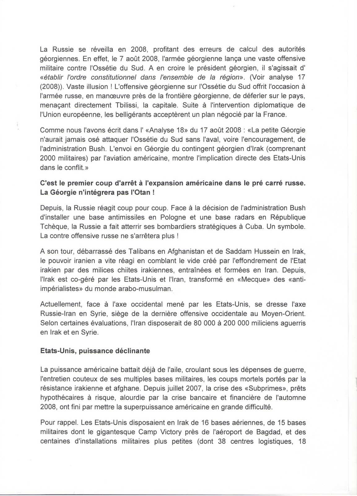 Geopolitique Du Moyen Orient Analyse 13 2016 L Ossetie Du Sud