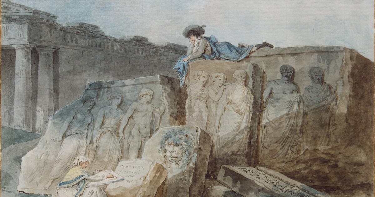 An Artist Amongst The Ancient Ruins Hubert Robert Endless Paintings