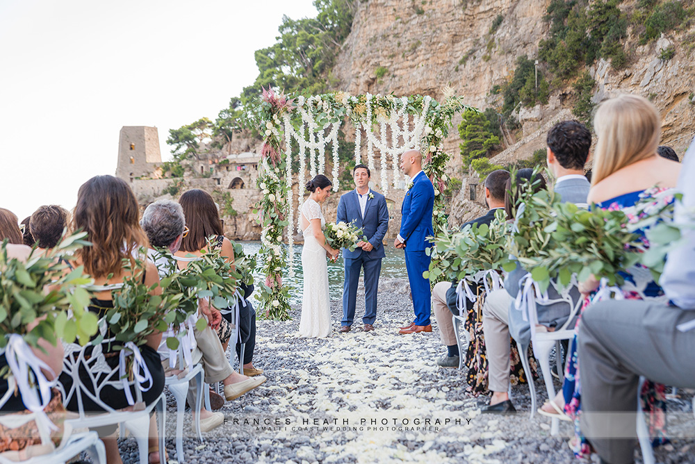 Positano beach wedding ceremony