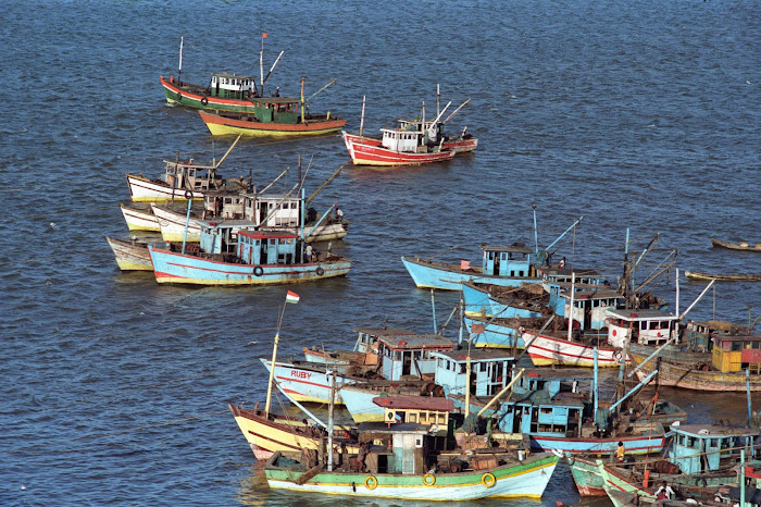 Goa, Chapora, bateaux, © L. Gigout, 1990