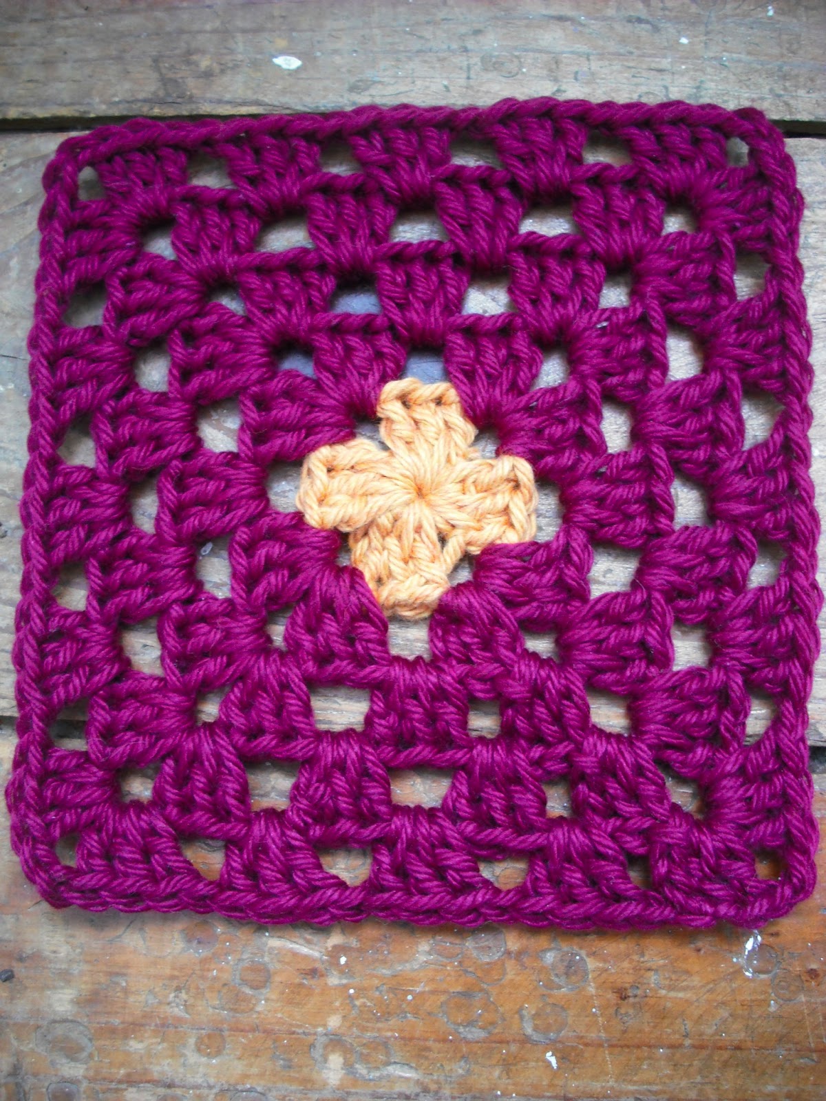 Purple Chair Crochet Granny Square Variation