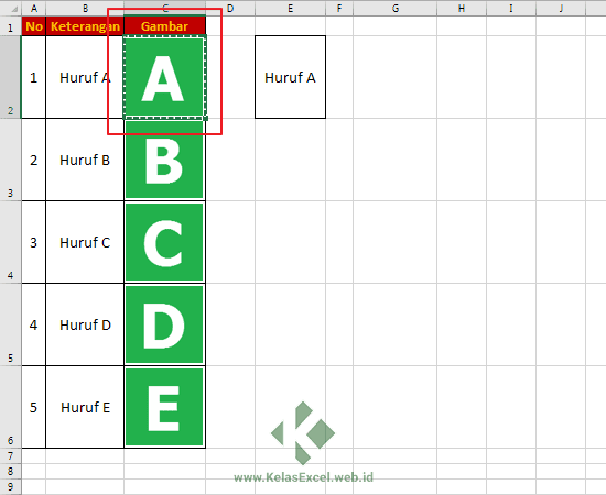 Rumus Excel untuk Picture LookUp atau Mencari Gambar otomatis pada Tabel Excel