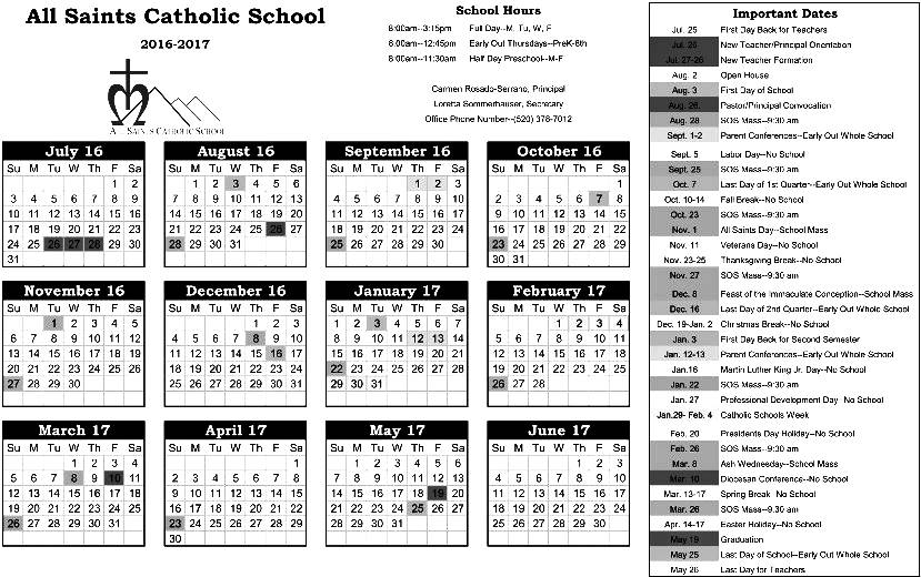 Calendar catolic 2020