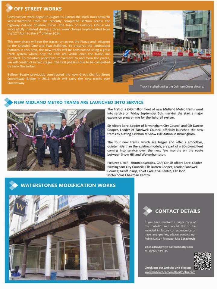 Balfour Beatty Midland Metro August and September 2014 Bulletin