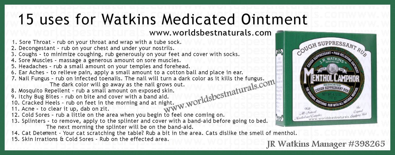 Buy Watkins Products Online JR Watkins Manager Renee Beddome 398265 15 uses for J.R