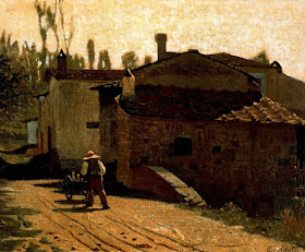 Abbati's painting Il lattaio di Piagentina, which was completed in Florence in 1864 (Museo Civico, Naples)