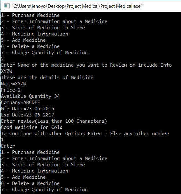 All C Programs: Medical Store Management System