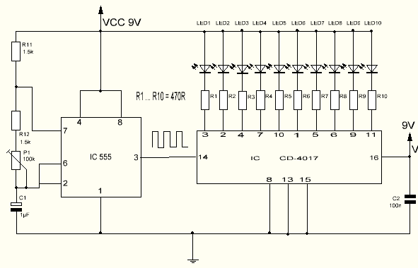 Микросхема cd4017 описание и схема включения