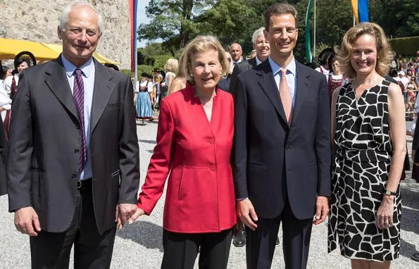 Prince Hans-Adam II, his wife Princess Marie, Prince Alois and his wife Princess Sophie of Liechtenstein attend the National Day