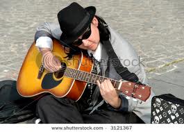 street singer in Paris, France