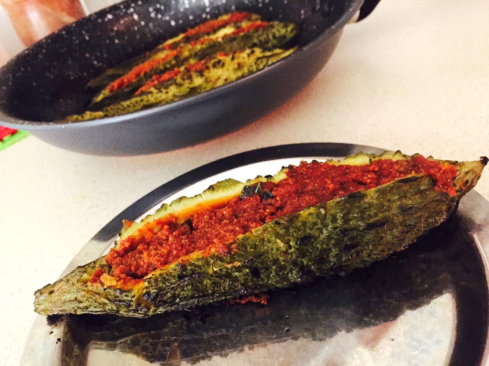 What's on the Menu Today ?!!!! Stuffed Bitter Gourd Pan Fry