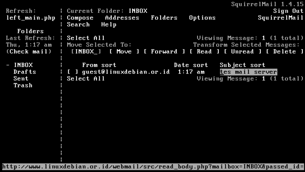Select message. Debian 11 почтовый сервер. Courier mail Server Linux install.