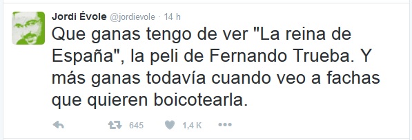 twit jordi evole la reina de españa