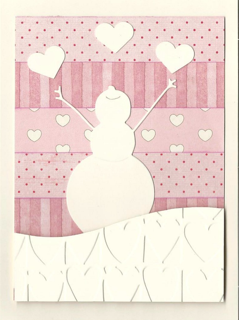 I See A Pattern Forming...: Snowman Valentine Card Class - Card Four