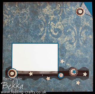 Fab Scrapbook Page by Bekka www.feeling-crafty.co.uk Love the collection of embellishments along the bottom