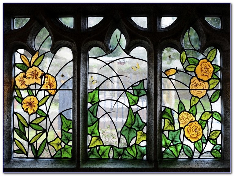 Medieval Stained Glass Window Film Home Car Window Glass