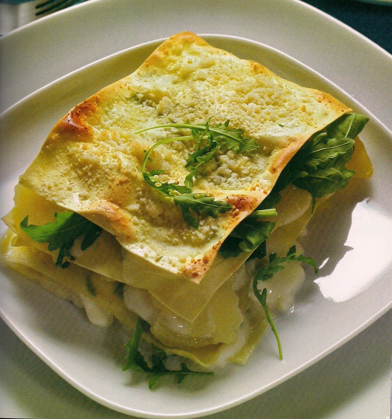 Lasagne con crescenza, patate e rucola Lasagne con crescenza, patate e rucola