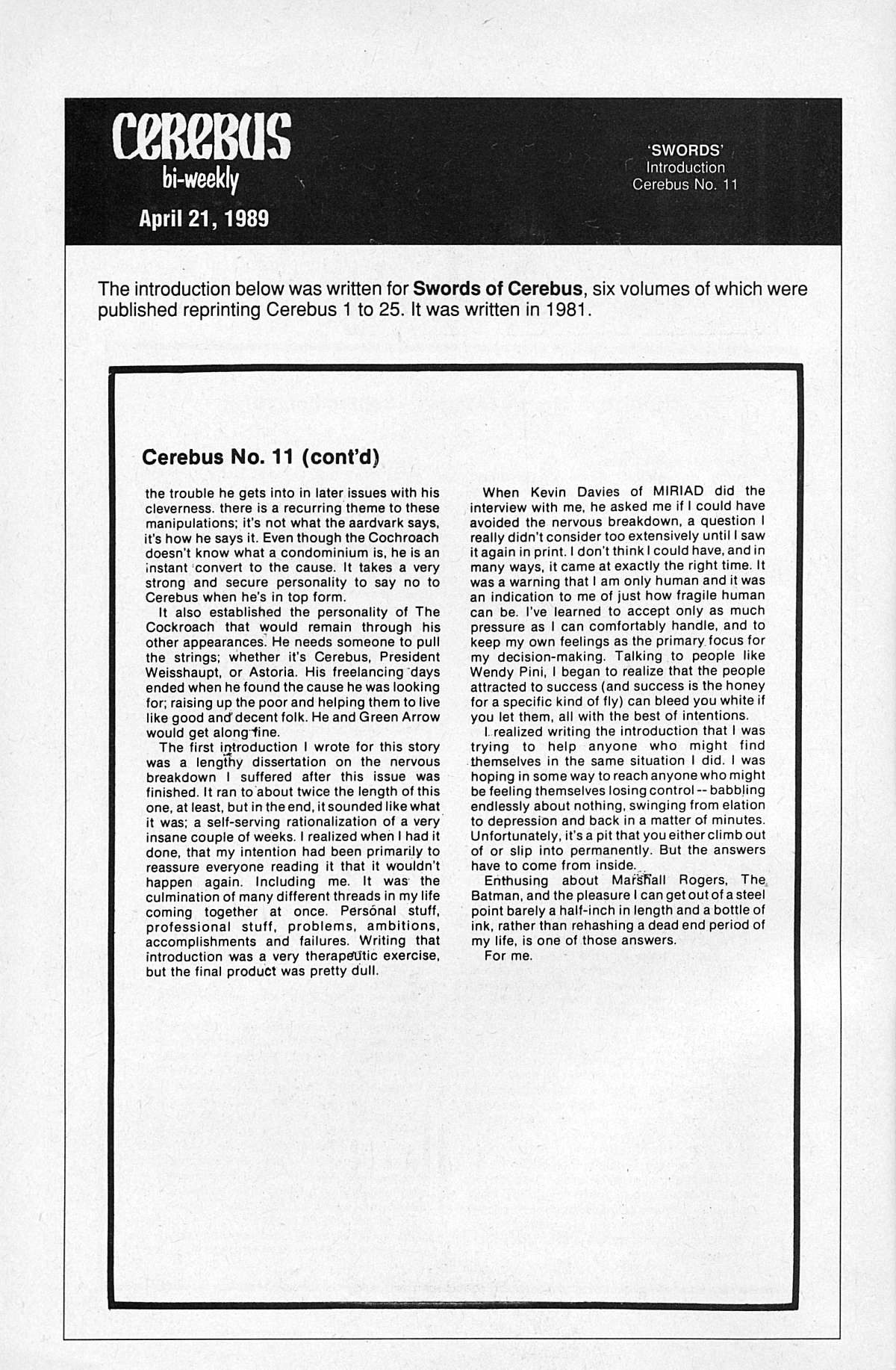 Cerebus Issue #11 #11 - English 4