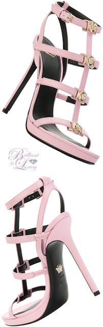 ♦Versace signature Medusa strap sandal #pantone #shoes #pink #brilliantluxury