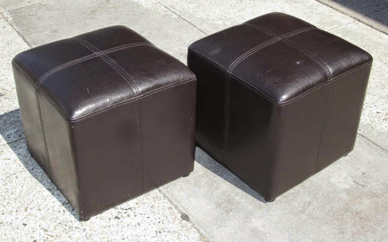 UHURU FURNITURE & COLLECTIBLES SOLD Faux Leather Espresso Ottomans