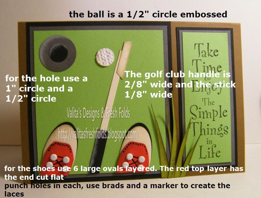 Valita's Creative Designs Fun Golfer Punch Art card