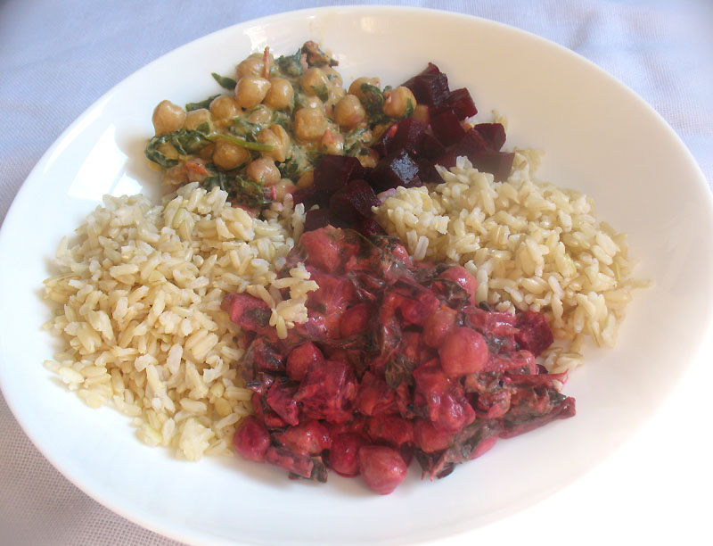 Chickpea, Spinach and Beets in a CoconutTomato Curry Lisa's Kitchen