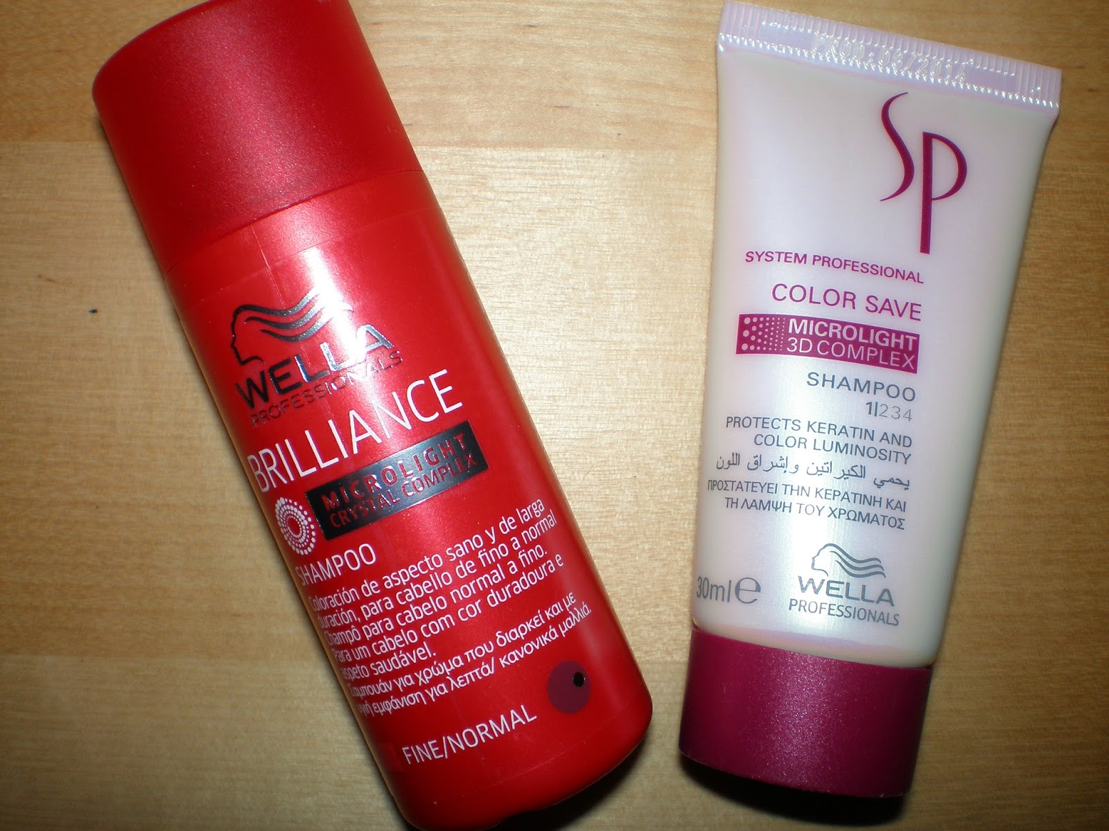 Wella Brilliance Shampoo For Fine/Normal Hair and Wella SP Color Save shampoo
