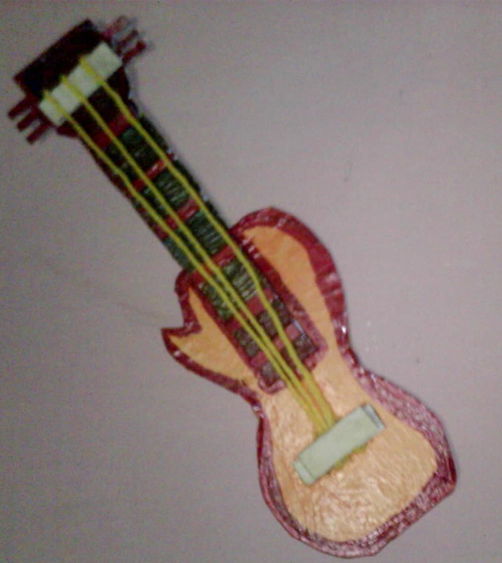Malini's Creationz Cardboard Guitar How to make Cardboard Guitar