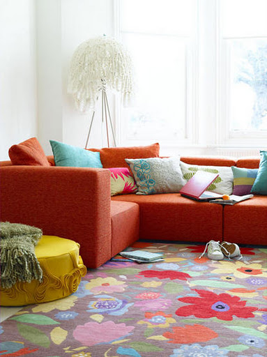 Fall Home Decor Inspiration, Red Yellow And Turquoise Living Room