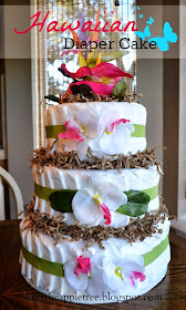 Diaper Cake Tutorial, Hawaiian Diaper Cake by Over The Apple Tree