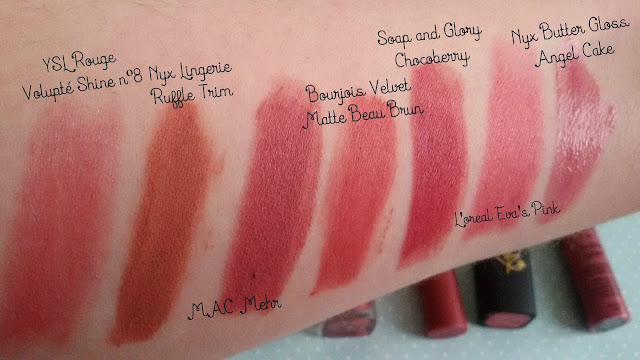 swatches nyx soap and glory bourjois